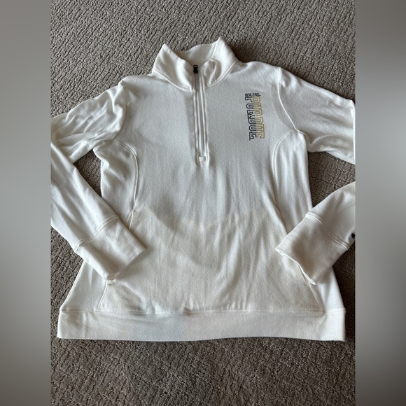 Purdue ladies pullover sweater 1/4 zip white Boilermakers - Picture 10 of 10
